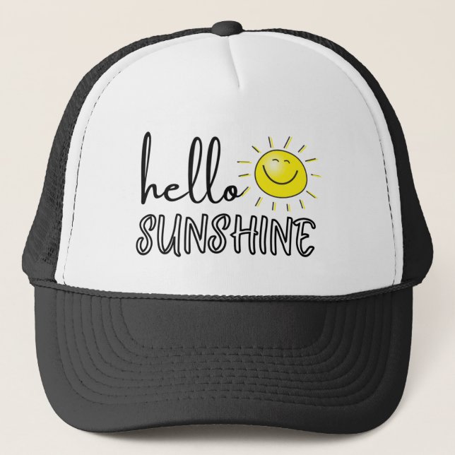 Hello Sunshine Spring Summer Trucker Hat (Front)