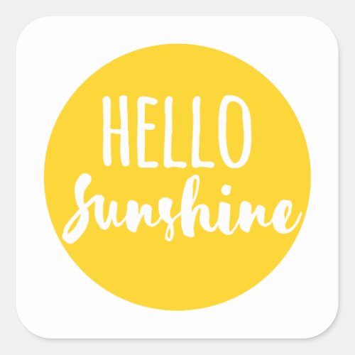 Hello Sunshine Square Sticker