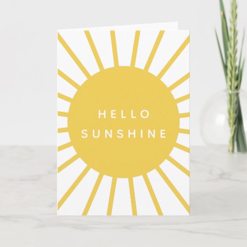 Hello Sunshine  Sun Modern Scandi Mustard Yellow Card