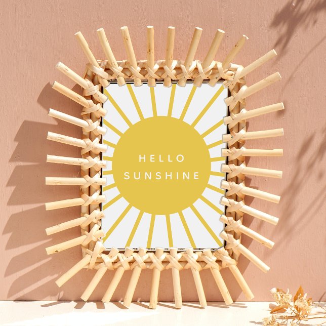 Hello Sunshine | Sun Modern Scandi Mustard Yellow Poster (Creator Uploaded)