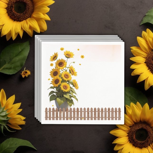 Hello Sunshine Sunflower Garden Baby Shower Napkins (Creator Uploaded)