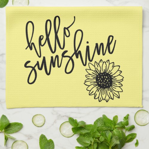 Hello Sunshine Sunflower Kitchen Towel