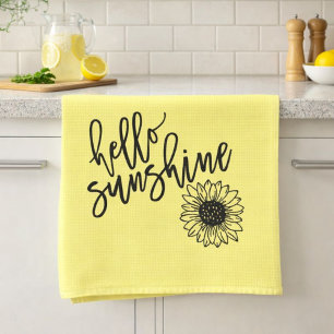Hello Sunshine Sunflower Kitchen Towel