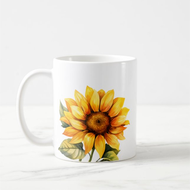 "Hello Sunshine" Sunflower Mug (Left)