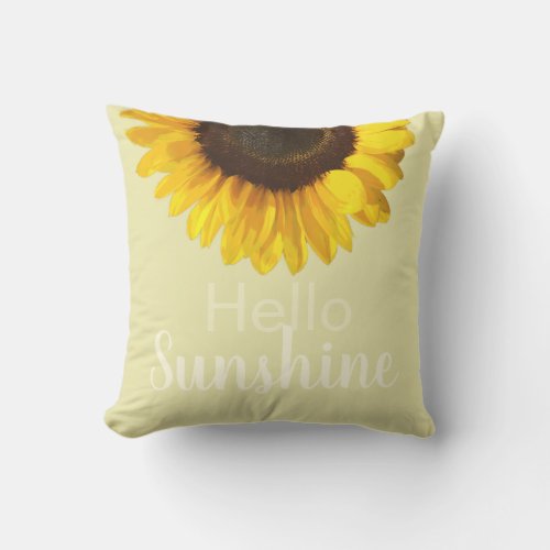 Hello Sunshine Sunflower Outdoor Pillow