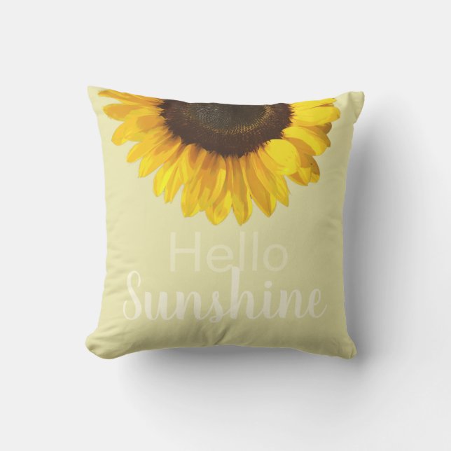 Hello Sunshine Sunflower Outdoor Pillow (Front)