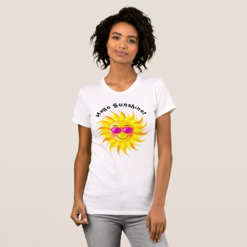 Hello Sunshine T Shirt Large Sun front and Back