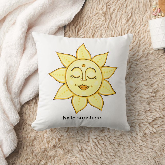 Hello Sunshine Throw Pillow (Blanket)