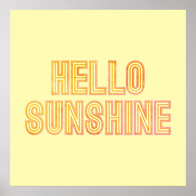 Hello Sunshine Typography Yellow Poster