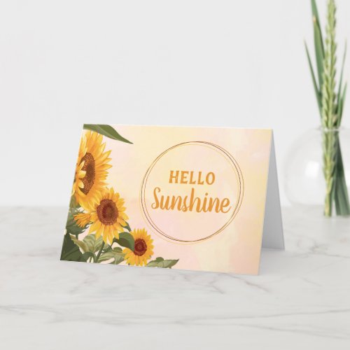 Hello Sunshine Watercolor Sunflower Notecards