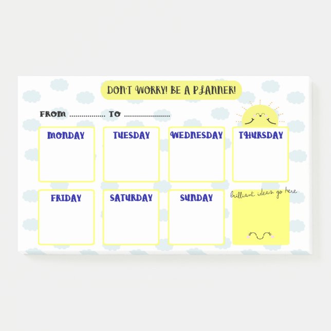 HELLO SUNSHINE - WEEK PLANNER POST-IT NOTES (Front)