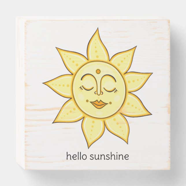 Hello Sunshine Wooden Box Sign (Front Horizontal)