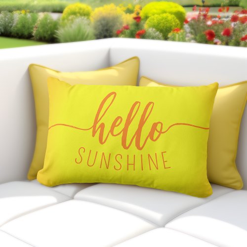 Hello Sunshine Yellow Outdoor Lumbar Pillows