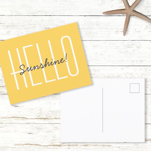 Hello Sunshine Yellow Typography Quote Postcard (Hello Sunshine Yellow Typography Quote Postcard)