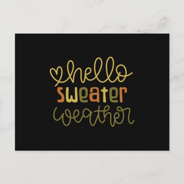 Hello sweater weather postcard (Front)