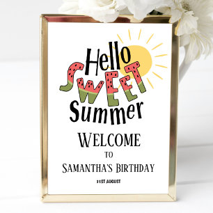 Hello Sweet Summer Pool Party Welcome Sign
