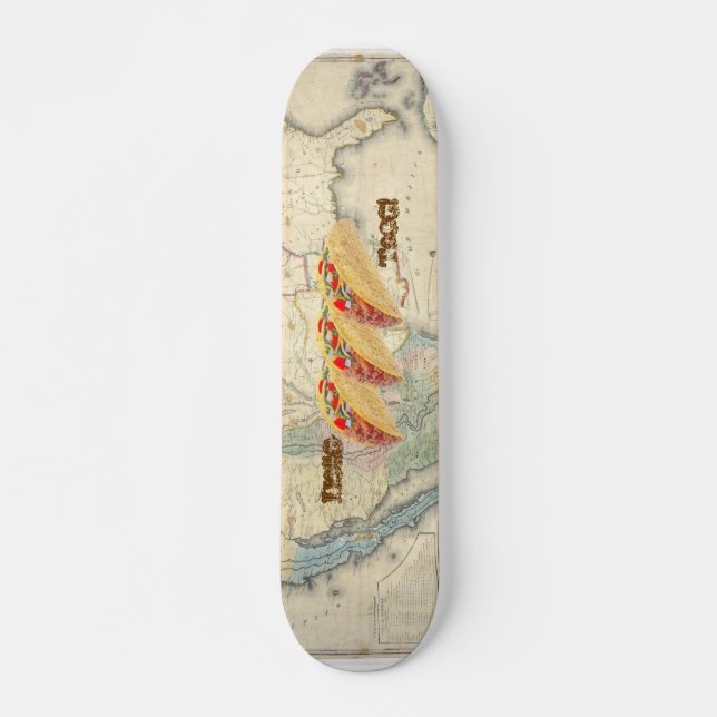 Hello Taco Skateboard - With Map Deck (Front)