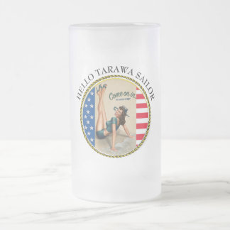 HELLO TARAWA SAILOR FROSTED GLASS BEER MUG