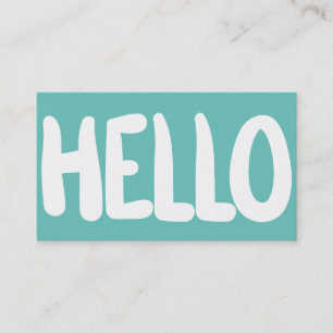 Hello Teal Bright Business Card