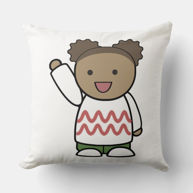 HELLO TEDDY BEAR THROW PILLOW (Front)