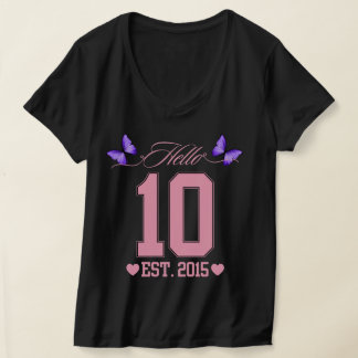 Hello Ten Digits Cute Coquette 10th Birthday Girl T-Shirt