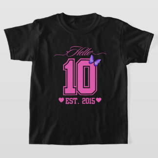 Hello Ten Digits Cute Coquette 10th Birthday Girl T-Shirt