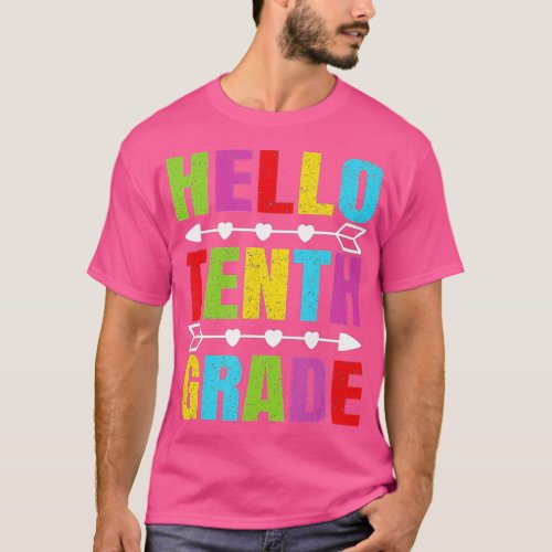 Hello Tenth Grade Teacher Student 10th Grade Back  T_Shirt