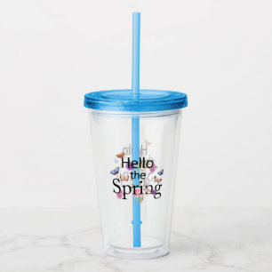 Hello The Spring Flower Acrylic Tumbler
