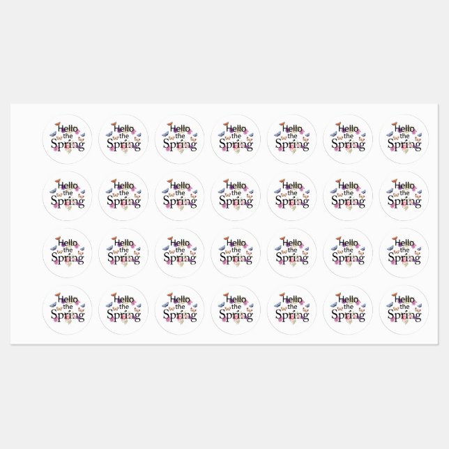 Hello The Spring Flower Labels (Sheet)