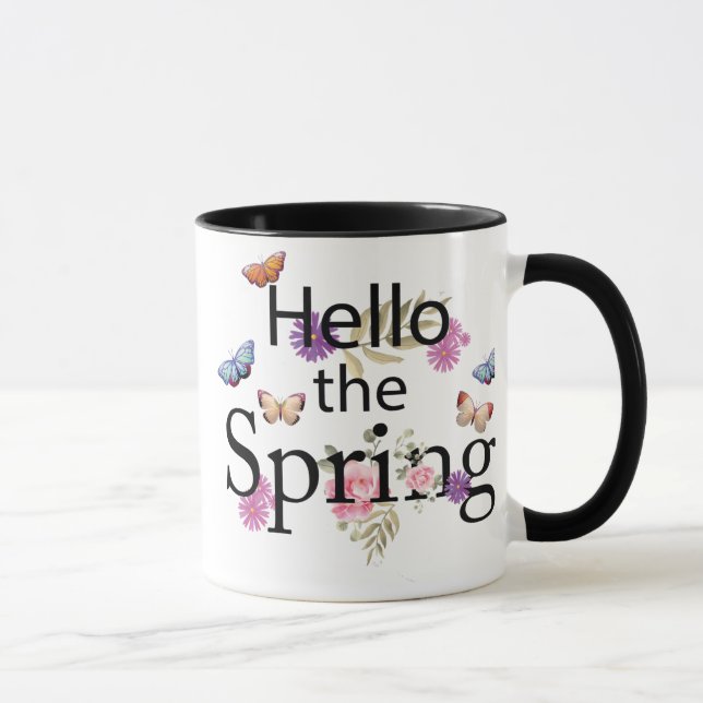 Hello The Spring Flower Mug (Right)