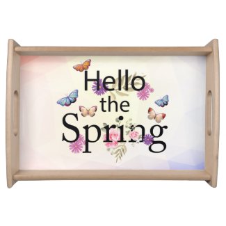 Hello The Spring Flower Serving Tray