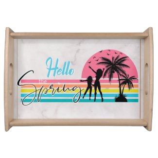 Hello The Spring Serving Tray