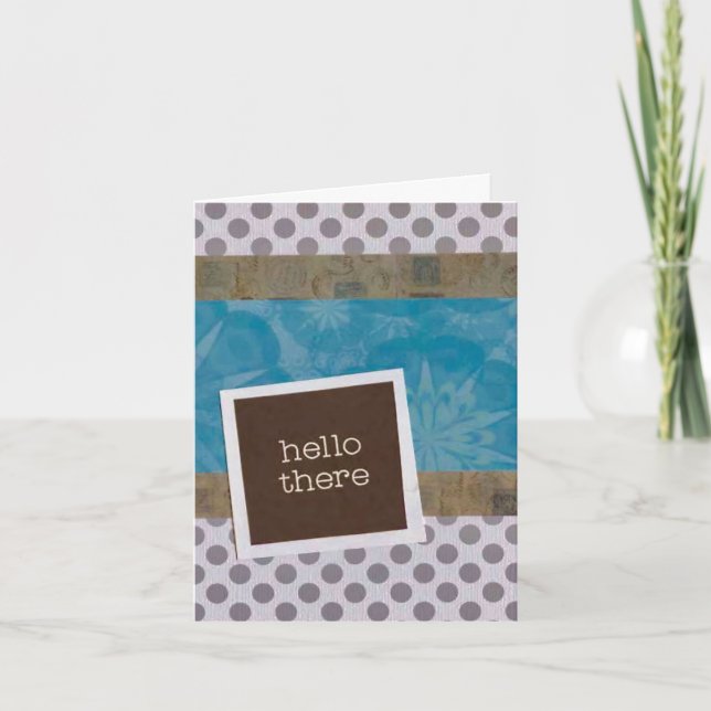 Hello There 4" x 5.6" Letterpress Thank You Card (Front)
