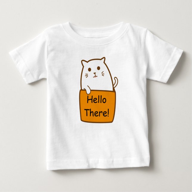 Hello There Cute cat kitty T-shirt (Front)