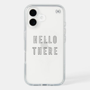 Hello There Minimalist Outline Lettering iPhone 16 Case
