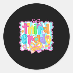 Hello Third Grade 3rd Grade Team Back To School Te Classic Round Sticker