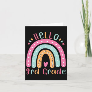 Hello Third Grade Back To School 3rd Grade Teacher Card