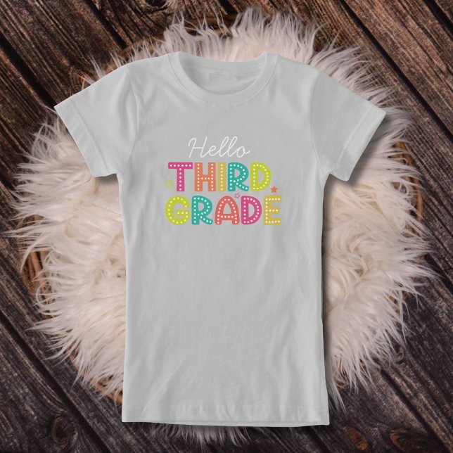 Hello Third Grade Back to School Cute girls T-Shirt (Creator Uploaded)