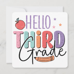 Hello Third Grade Back to School Invitation