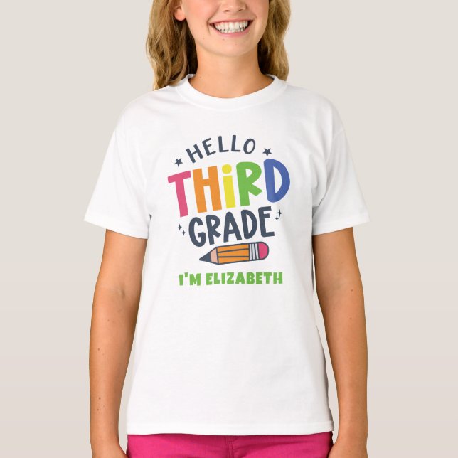 Hello third grade back to school T-Shirt (Front)