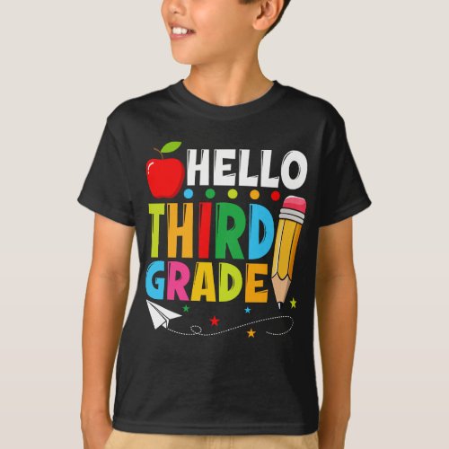 Hello Third Grade Back To School Teacher T_Shirt