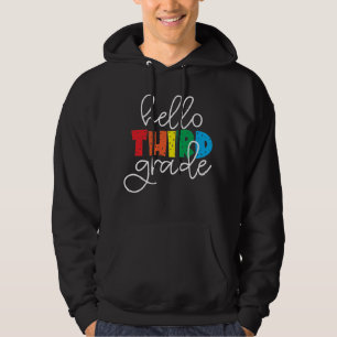 Hello Third Grade – Cute Colorful Back to School Hoodie