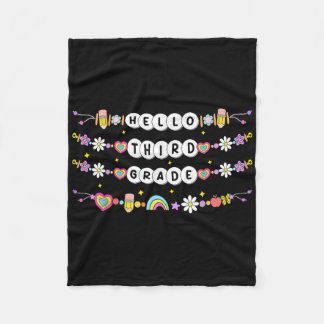 Hello Third Grade Friendship Bracelets Back To Sch Fleece Blanket