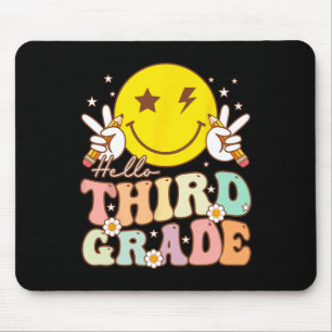 Hello Third Grade Hippie Smile Face 3rd Grade Byck Mouse Pad