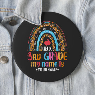 Hello Third Grade My Name is...Back to School Gift Button