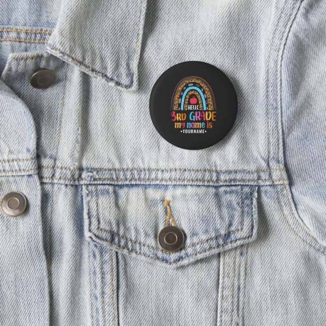Hello Third Grade My Name is...Back to School Gift Button (In Situ)