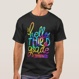 Hello Third Grade Pencil Back To School Teacher Ki T-Shirt