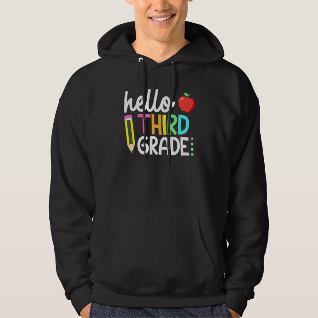 Hello Third Grade Team 3rd Grade Back To School Te Hoodie (Front)