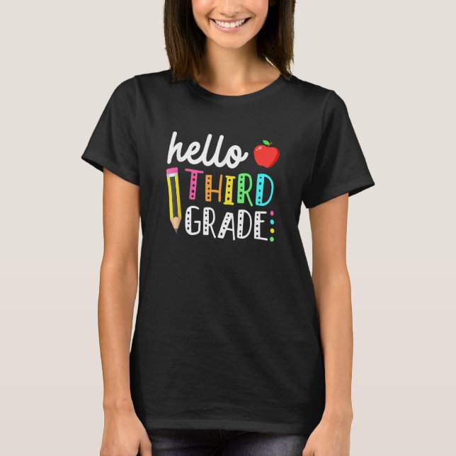 Hello Third Grade Team 3rd Grade Back To School Te T-Shirt (Front)