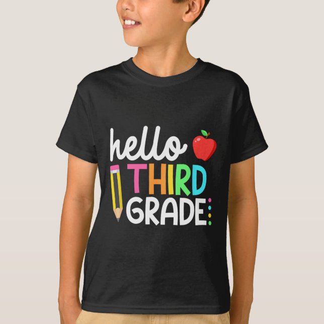 Hello Third Grade Team 3rd Grade Byck To School Te T-Shirt (Front)